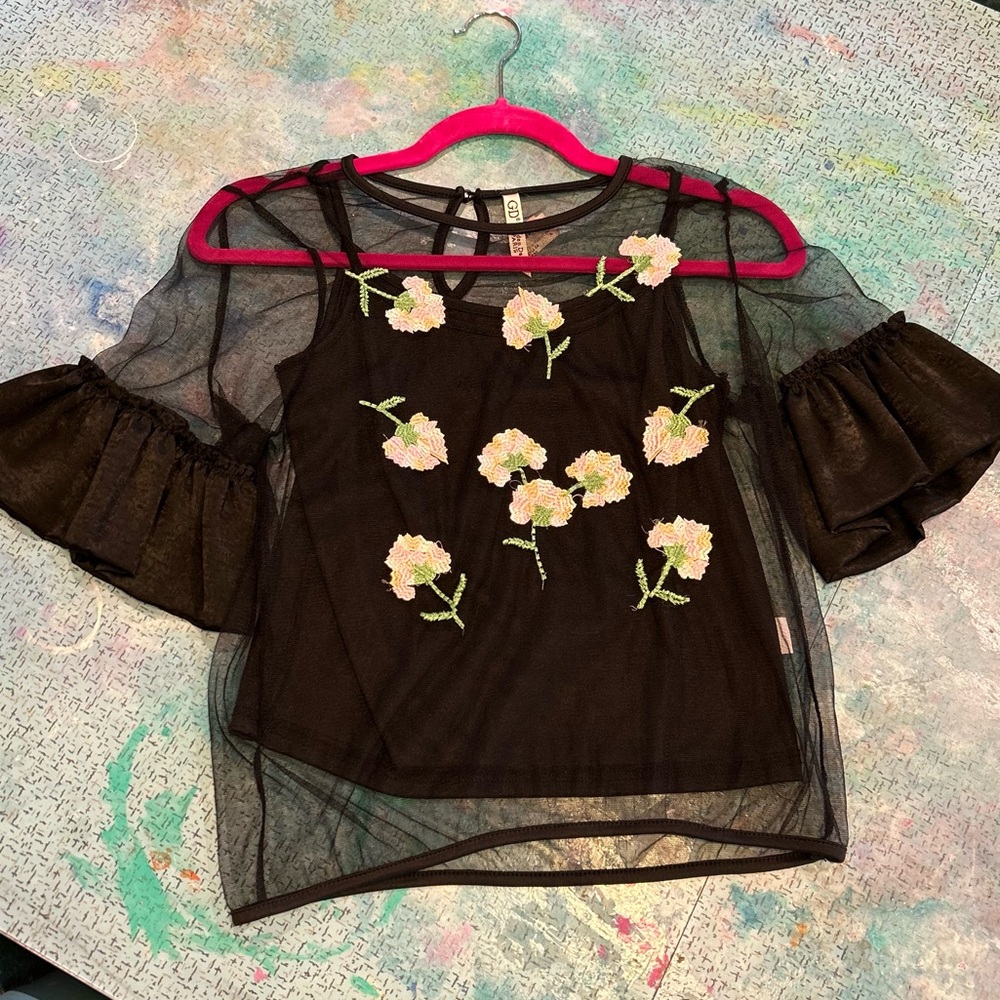Embroidered Parisian Garden Blouse